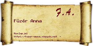 Füzér Anna névjegykártya